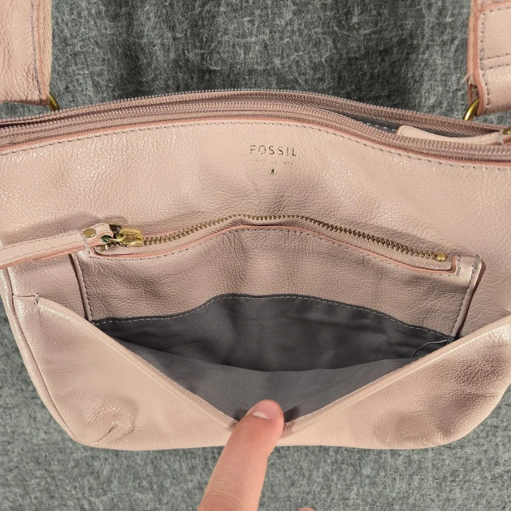 Fossil Crossbody Bag Womens Pink Leather SHB1912 Multi‎ Pocket Adjustable Strap